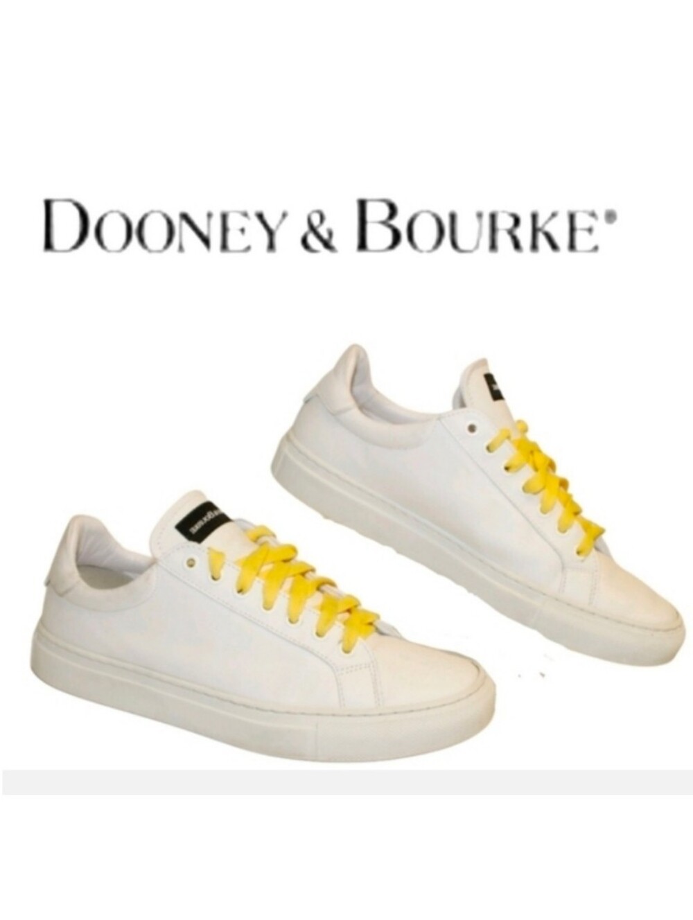 Dooney & Bourke Classic Low Top Sneakers White Leather Womens 8 38 Lace Up Shoes